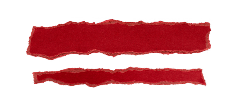 set of red  torn or ripped paper isolated on transparent png background,realistic torn red paper edges,Torn Paper christmas frame effect mockup