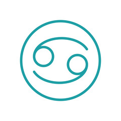 Cancer zodiac icon in color for horoscope, zodiac, and astrology applications.