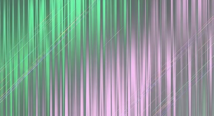 Abstract vertical stripes of green and pink light create a textured futuristic and ethereal background