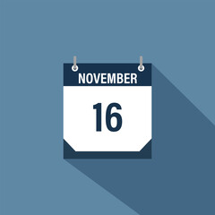 16 November calendar vector illustrations