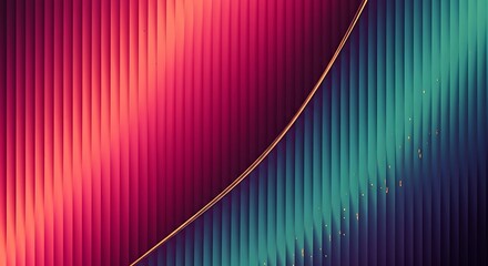 Vibrant abstract background with vertical lines of pink and teal colors divided by a diagonal curve