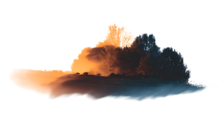 fire burning in the air on white background 