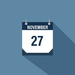 27 November calendar vector illustrations
