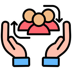 Social Welfare lineal color icon