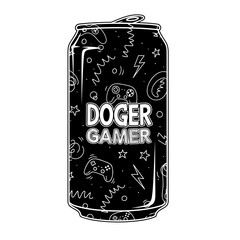 Doger Gamer Energy Drink Can Design
