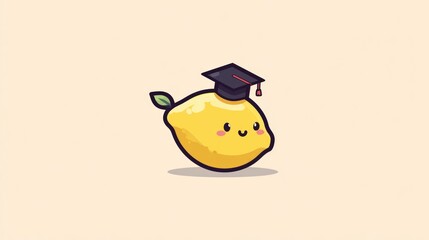 Cute graduated lemon illustration