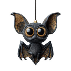 Cute Halloween bat ornament with big eyes isolated