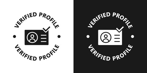 Verified profile sticker or badges. Verified badge profile. Verify badge. Social media account verification icon.