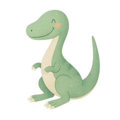 Fototapeta premium Cute watercolor dinosaur cartoon illustration isolated on white background