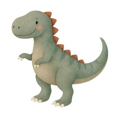 Naklejka premium Cute watercolor dinosaur cartoon illustration isolated on white background