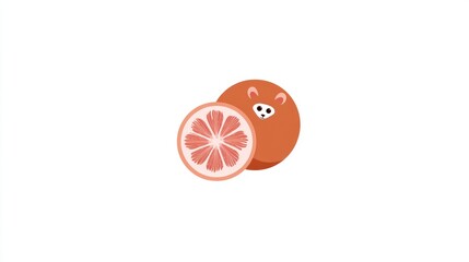 Grapefruit slice illustration