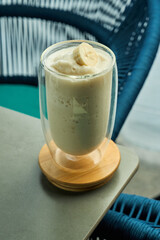 creamy banana shake with banana