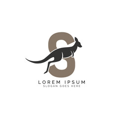 Fototapeta premium letter S logo Concept with Kangaroo design. Alphabet S with great combination of Kangaroo symbol