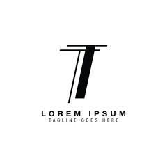 letter T thin line Logo. Alphabet T invitation card Icon