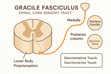 Gracile Fasciculus Pathway Illustration
