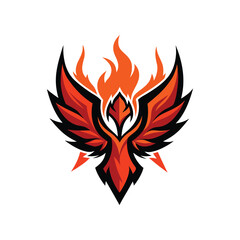 Fototapeta premium abstract phoenix in flames logo design.