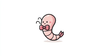 Cute shrimp with bowtie