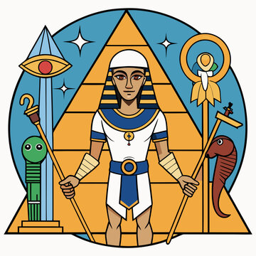 Explore ancient egypt pharaohs pyramids and egyptian culture in this stunning illustration art design