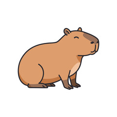 Obraz premium charming capybara sits serenely its peaceful expression brings warmth suitable for animal themed designs websites
