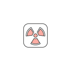 radiation sign in rounded square warning of hazard danger risk and health perfect for safety documents