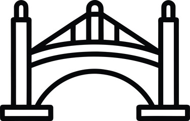 bridge reliability outline icon vector on transparent.