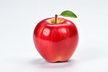 Frischer, glänzender roter Apfel vor weißem Hintergrund – Ideal für Natur- und Ernährungsthemen