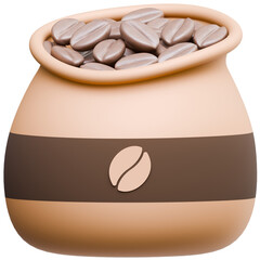 3D Coffee Beans Sack