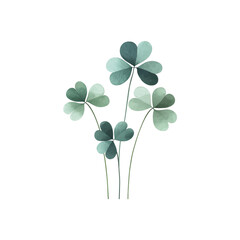 Four-Leaf Clover Illustration. Symbol Of Luck And Prosperity. Isolated On Transparent Background