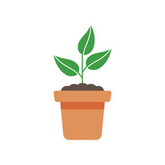 Simple plant flat vector illustration on a white background