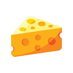 Swiss cheese flat vector illustration isolated on a white background