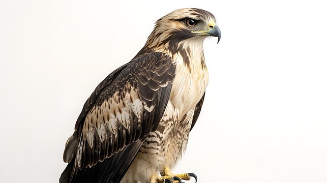 Golden eagle and red-tailed hawk raptors in flight are magnificent predators with brown feathers, sharp beaks, and intense eyes, captured as stunning wildlife portraits