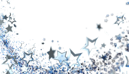 Elegant background with shimmering blue and silver stars. Perfect for celebrations, holidays, or magical themes. Download now!