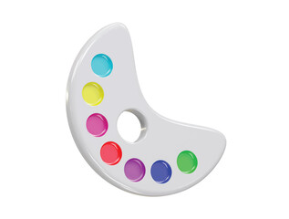 Painting palette icon 3d render illustration