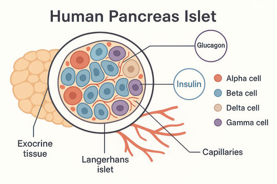 Human Pancreas Islet Diagram