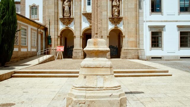 Saint Anthony of the Capuchins convent and monastery forms a religious complex of stone architecture with a simple church and monastic quarters in Guimaraes, Portugal