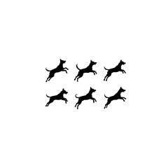 Set of black vector Silhouette illustration of dog 