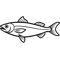 Haddock line art vector