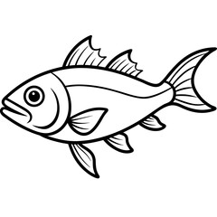 Haddock line art vector