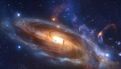 Fototapeta premium Star Cluster Shows Distortion Caused By Invisible Gravitational Field Indicating The Presence Of Dark Matter
