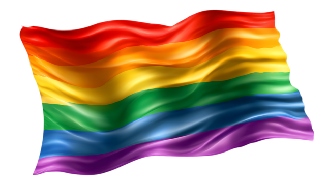 rainbow flag on white background