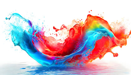 3D Abstract realistic illustration of neon light featuring blue and red soft rainbow color.