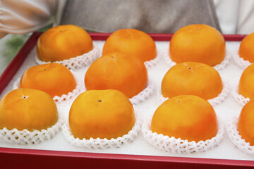 Fresh Sweet Persimmons Hand-Packed in Gift Box - Premium Alpine Fruit Arrangement