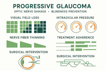Progressive Glaucoma Infographic: Eye Condition, Prevention, Treatment