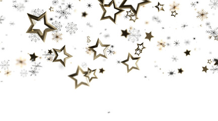 Elegant winter background with gold stars and snowflakes. Perfect for holidays, celebrations, and winter themes.