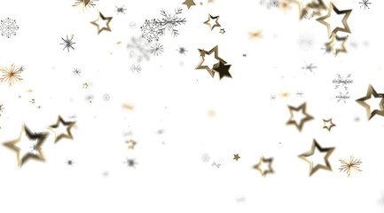 Magical winter background with gold stars and snowflakes. Perfect for holidays, celebration, and winter themes.