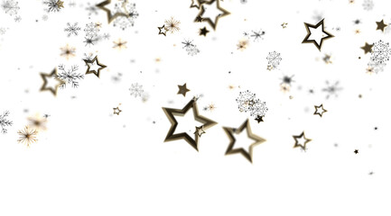 Elegant winter design with gold stars and snowflakes. Perfect for holidays.