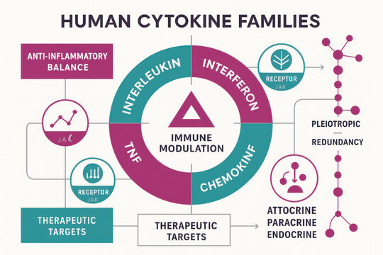 Human Cytokine Families Diagram
