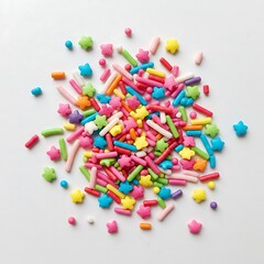 sprinkles colorful toppings, isolated on white background