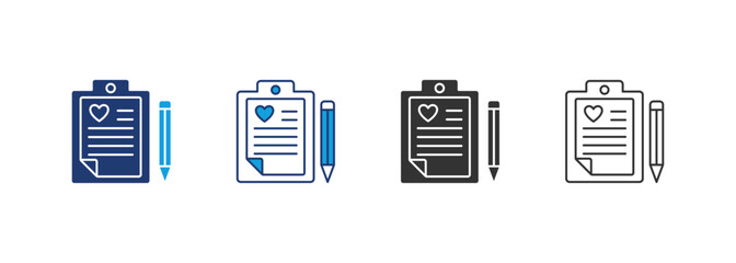 Healthcare Report Icon Set Multiple Style Collection