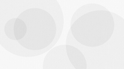 Transparent circle and semicircle shapes with a gray gradient on a clean white background, creating a minimalist overlapping pattern.Rough grain texture.	